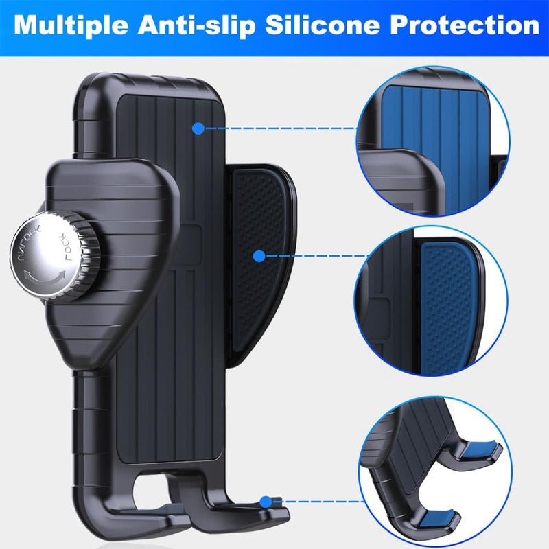 Cuxwill Phone Holder Spin Bike Mount, Goosencek Handlebar Clamp Holder Fit Peloton, Treadmill, Wheelchair, Indoor Exercise Bicycle, Mic Stand, Scooter, Stroller - Fit iPhone 15 Pro 14 13 & All 4-7" Cell Phone - Image 2